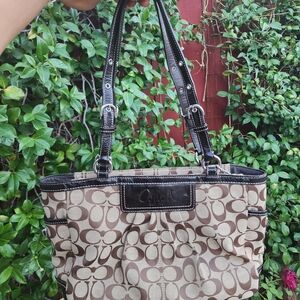 Coach Brown Signature Tote Bag